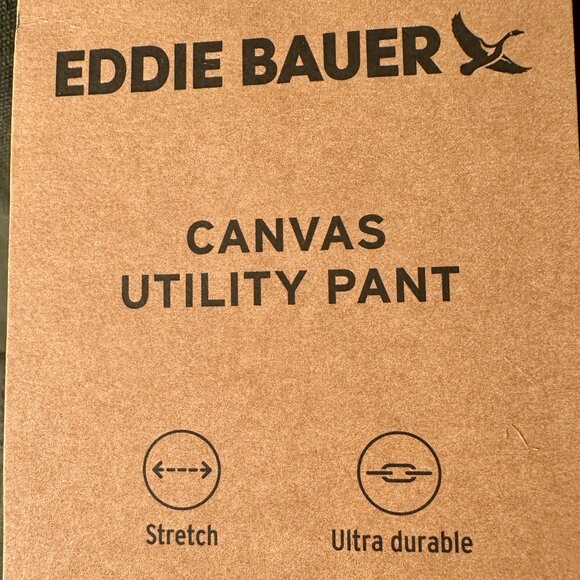 Eddie Bauer Men's Canvas Utility Work Pant Size 34X32 Green Stretch Durable NEW - Picture 4 of 13